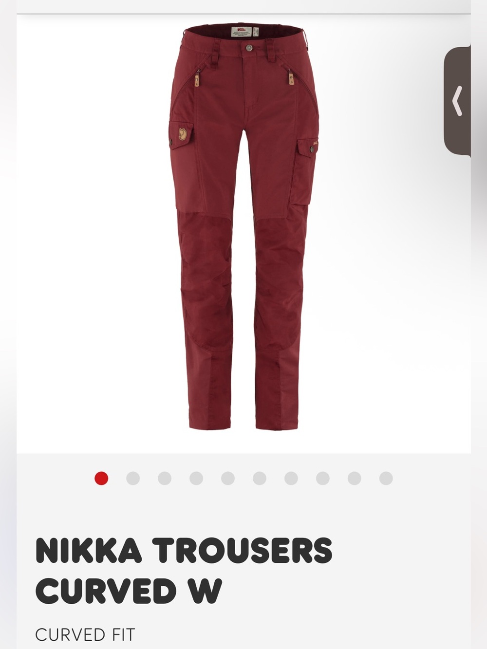 Fjallraven Nikka Trousers Curved W - Deep Red